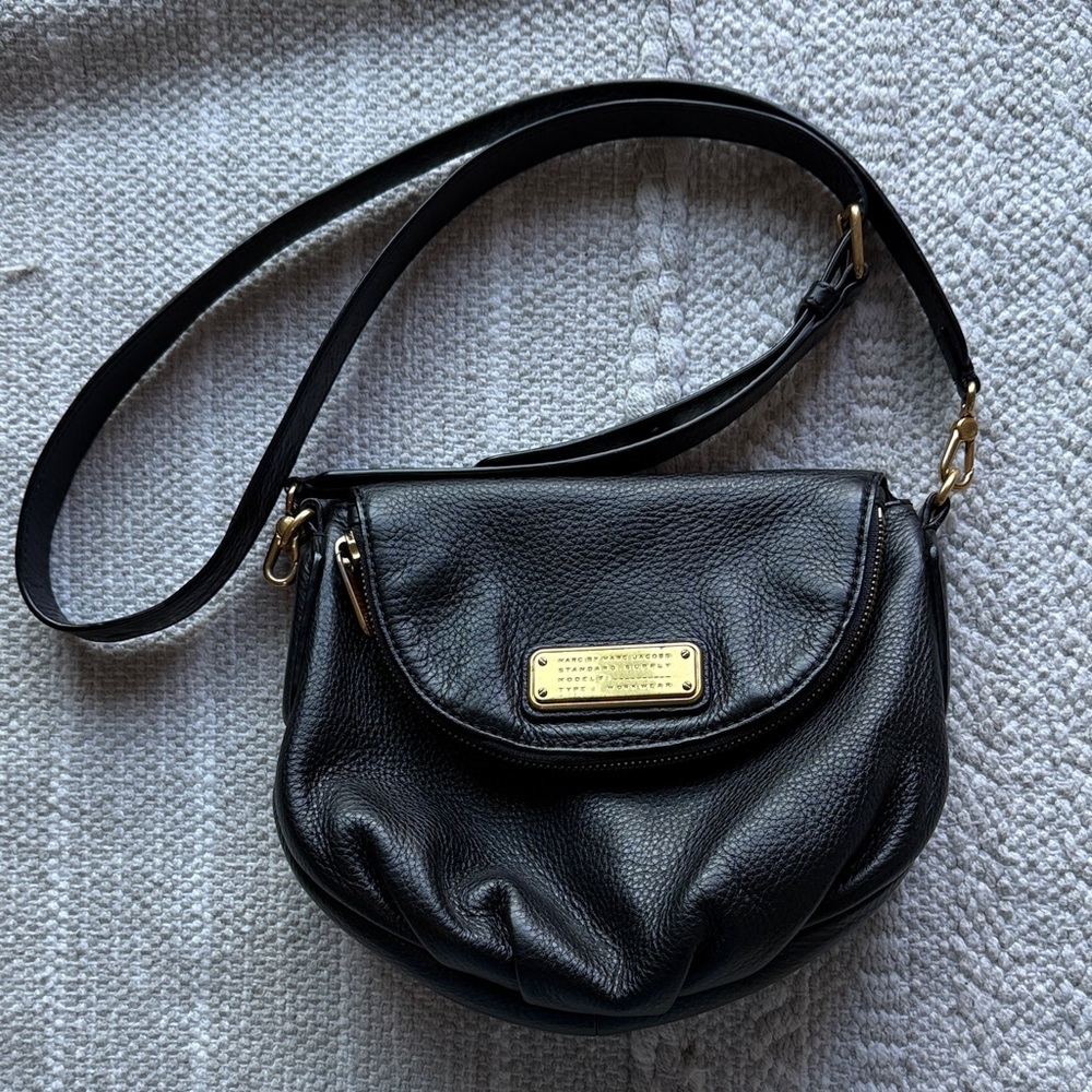 Black Leather Crossbody Bag